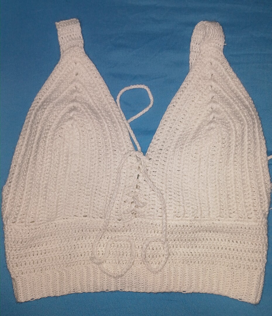 Top blanco tejido